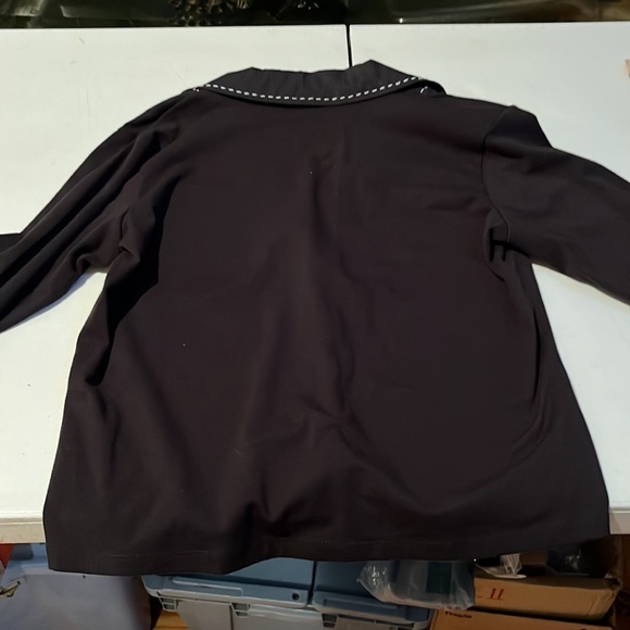 INC International Concepts size XL black v-neck long sleeve with cuffs like new - Picture 11 of 12